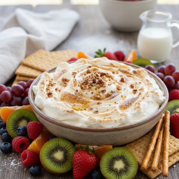 Decadent Marshmallow Cream Cheese Fruit Dip recipe