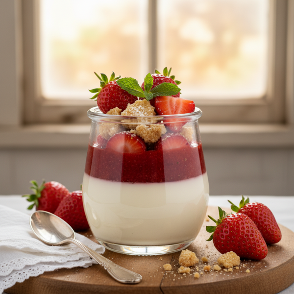 Decadent Mascarpone Strawberry Panna Cotta recipe