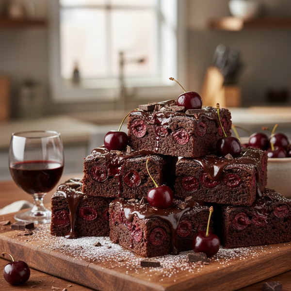 Decadent Merlot Cherry Fudge Brownies recipe