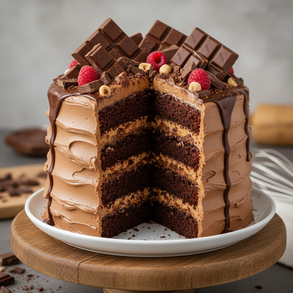 Decadent Milk Chocolate Bar Layer Cake recipe