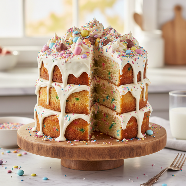 Decadent Milky Funfetti Bliss Cake recipe
