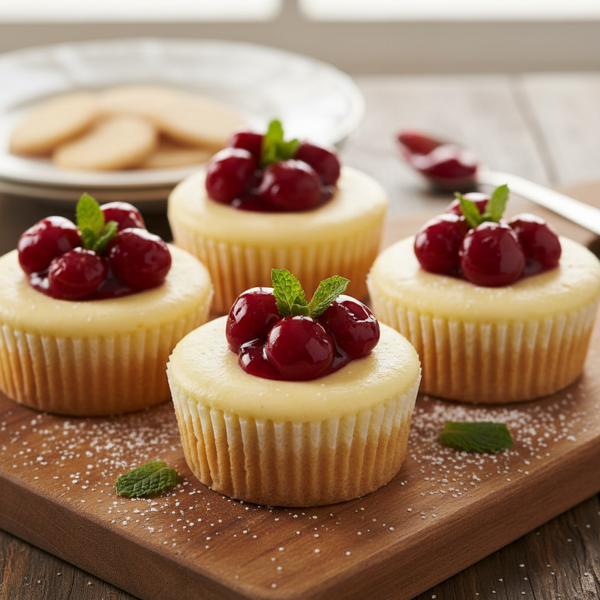 Decadent Mini Cherry Cheesecakes with Vanilla Wafer Crusts recipe