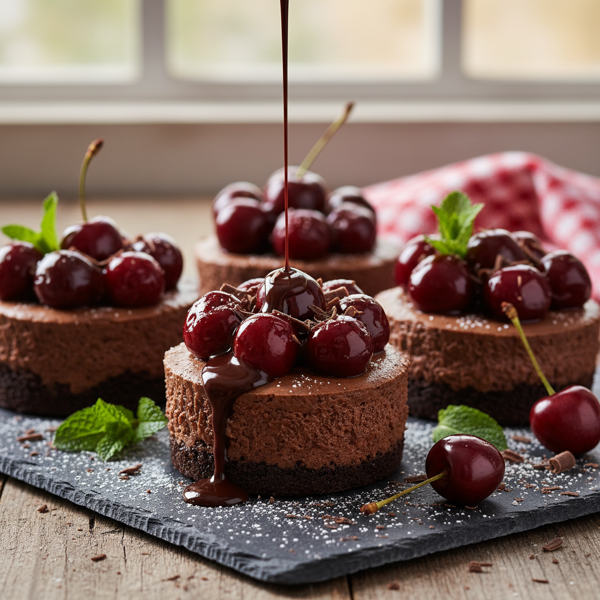 Decadent Mini Cherry Chocolate Cheesecakes recipe