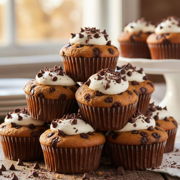 Decadent Mini Chocolate Chip Cream-Filled Cupcakes recipe