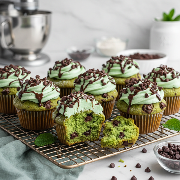 Decadent Mint Chocolate Chip Muffins recipe