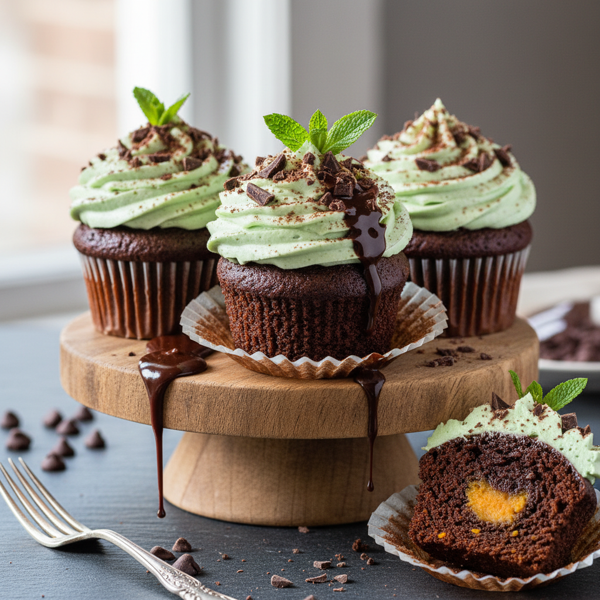 Decadent Mint Chocolate Sweet Potato Cupcakes recipe