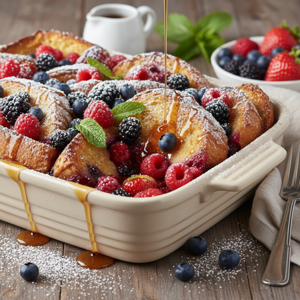 Decadent Mixed Berry French Toast Casserole recipe