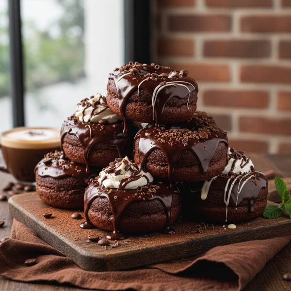 Decadent Mocha Chocolate Cake Doughnuts recipe