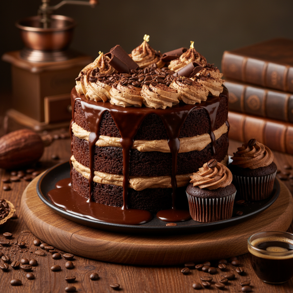 Decadent Mocha Chocolate Cake (or Cupcakes) recipe