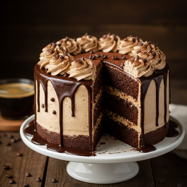 Decadent Mocha Chocolate Chip Layer Cake recipe