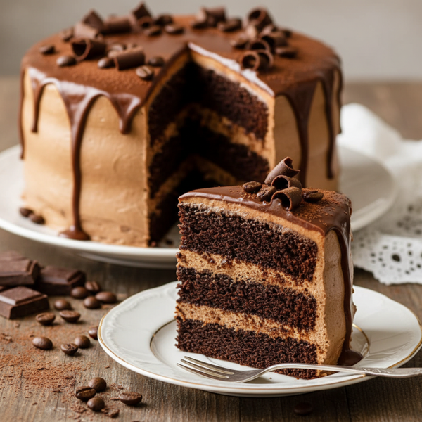 Decadent Mocha Chocolate Layered Cake recipe