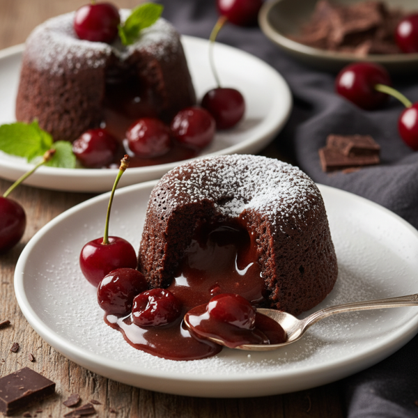 Decadent Molten Chocolate Cherry Lava Cakes recipe
