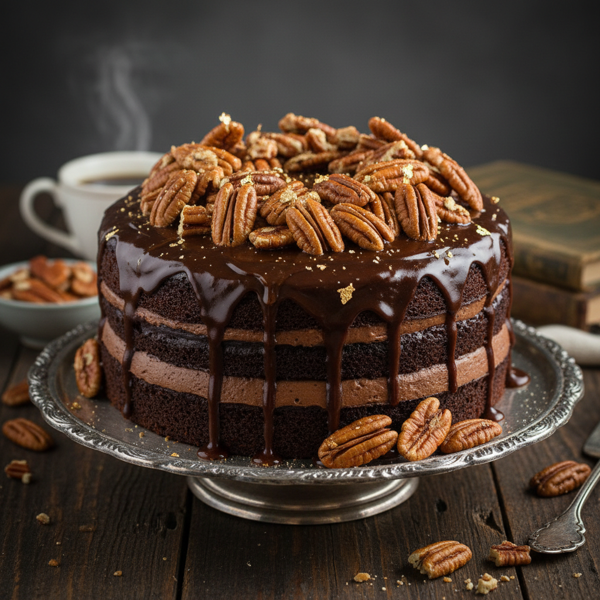 Decadent New Orleans Chocolate Praline Cake recipe