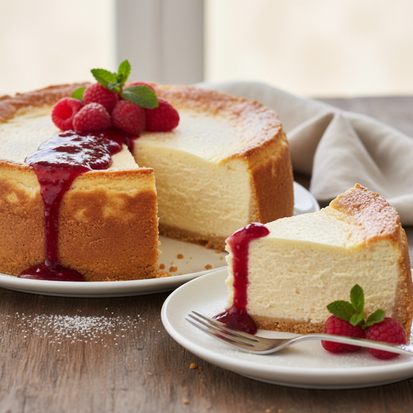 Decadent New York Style Cheesecake with Indulgent Shortbread Crust recipe