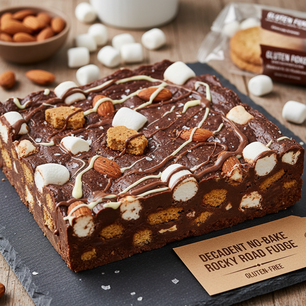 Decadent No-Bake Rocky Road Fudge (Gluten-Free) recipe