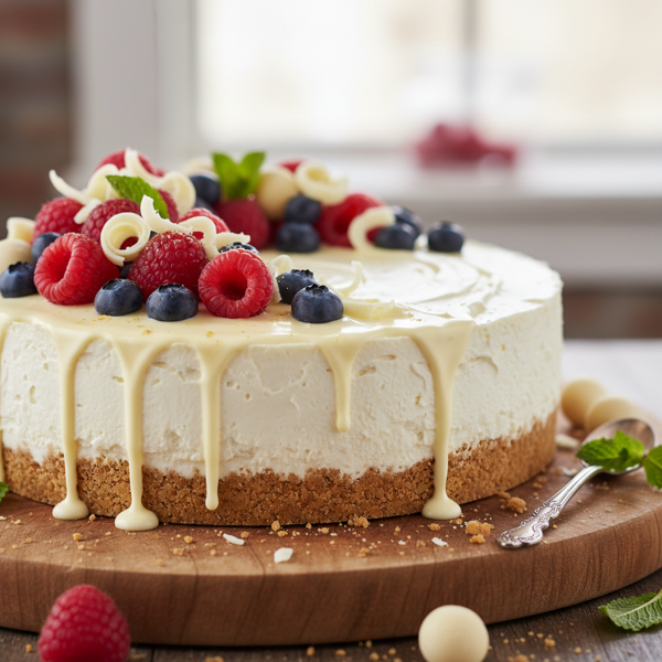 Decadent No-Bake White Chocolate Cheesecake recipe