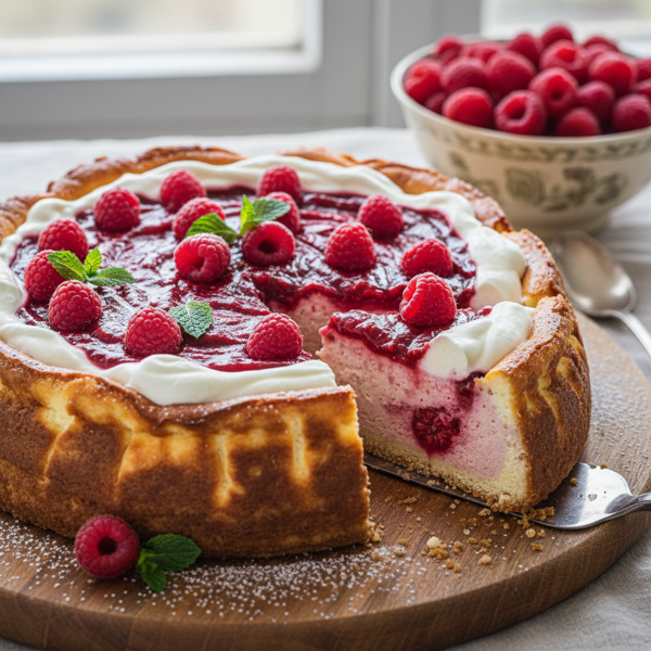 Decadent No-Crust Raspberry Cream Cheesecake recipe