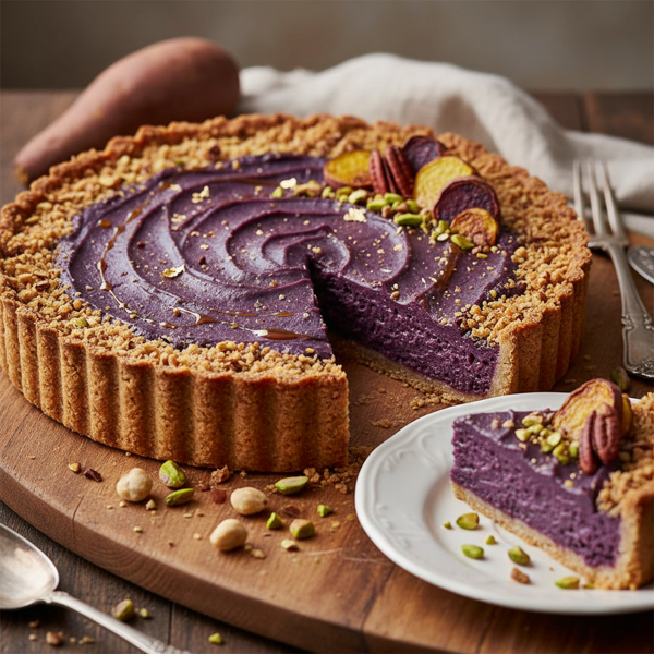 Decadent Nut-Crusted Purple Sweet Potato Tart recipe