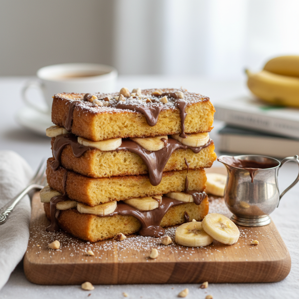 Decadent Nutella-Banana Stuffed French Toast recipe
