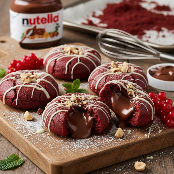 Decadent Nutella-Stuffed Red Velvet Delights recipe