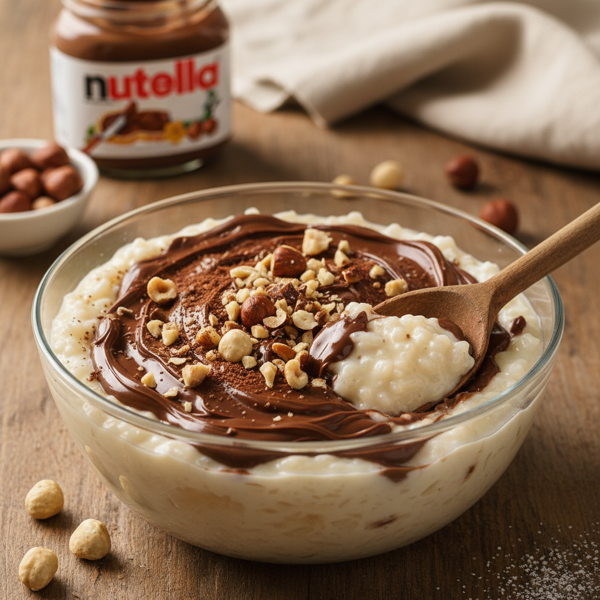Decadent Nutella Hazelnut Rice Pudding recipe
