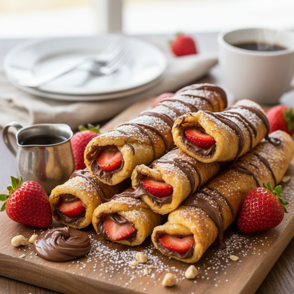 Decadent Nutella Strawberry French Toast Roll-Ups recipe