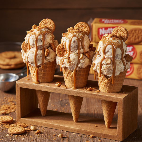 Decadent Nutter Butter Ice Cream Cones recipe
