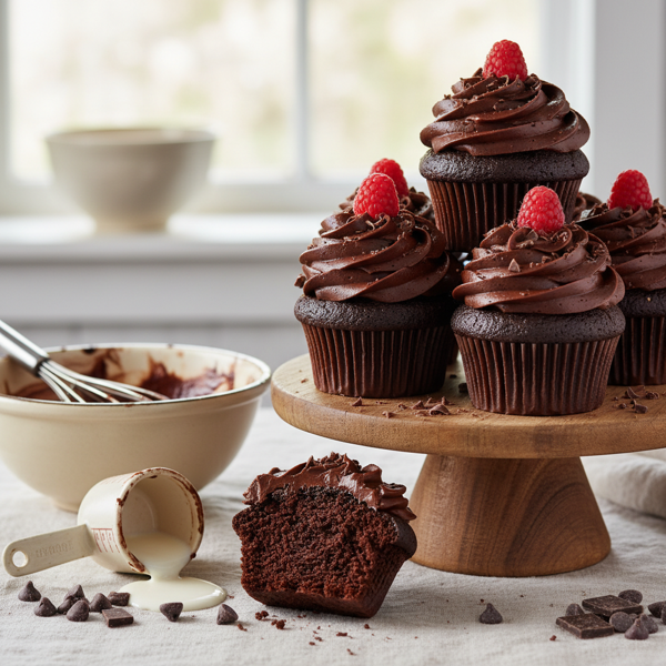 Decadent One-Bowl Buttermilk Chocolate Cupcakes recipe