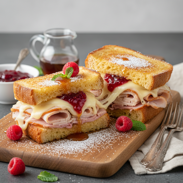 Decadent Open-Faced Monte Cristo Sandwiches recipe