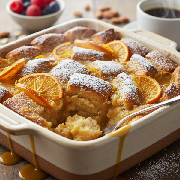 Decadent Orange-Scented Brioche Breakfast Bread Pudding recipe