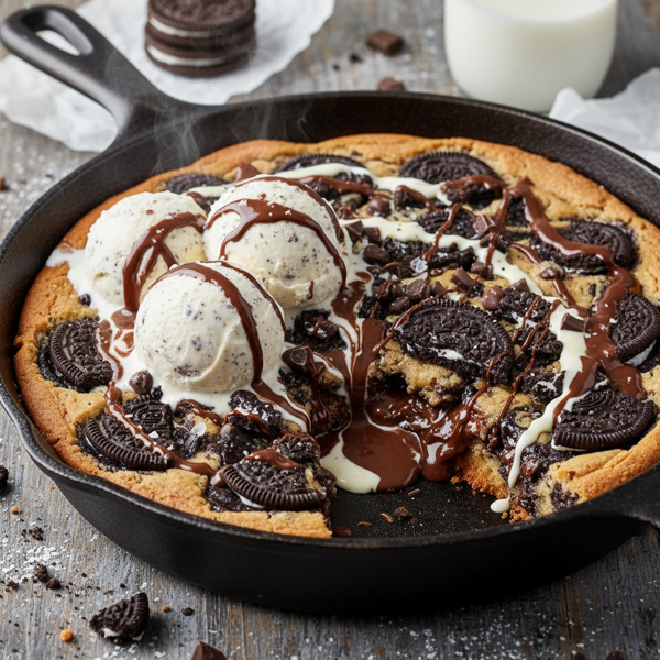 Decadent Oreo-Stuffed Cookie Skillet recipe