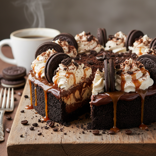 Decadent Oreo Chocolate Coffee Mud Pie recipe