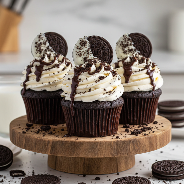 Decadent Oreo Cookies and Cream Cupcakes recipe