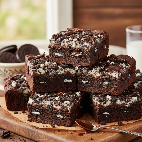 Decadent Oreo Crunch Brownies recipe