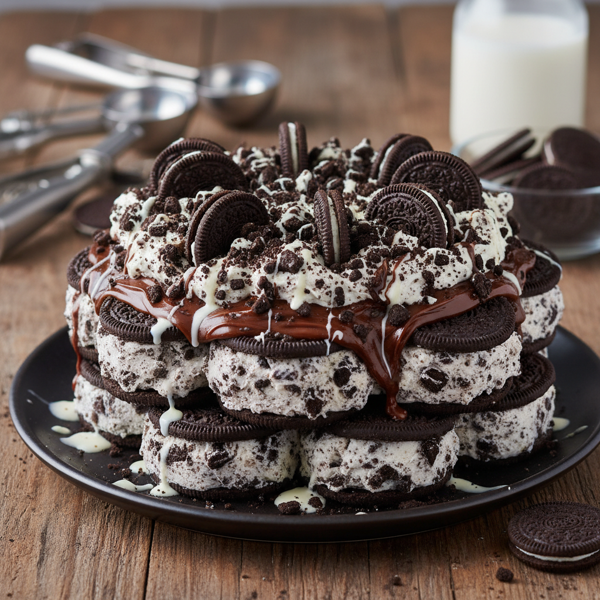 Decadent Oreo Ice Cream Sandwich Cake recipe