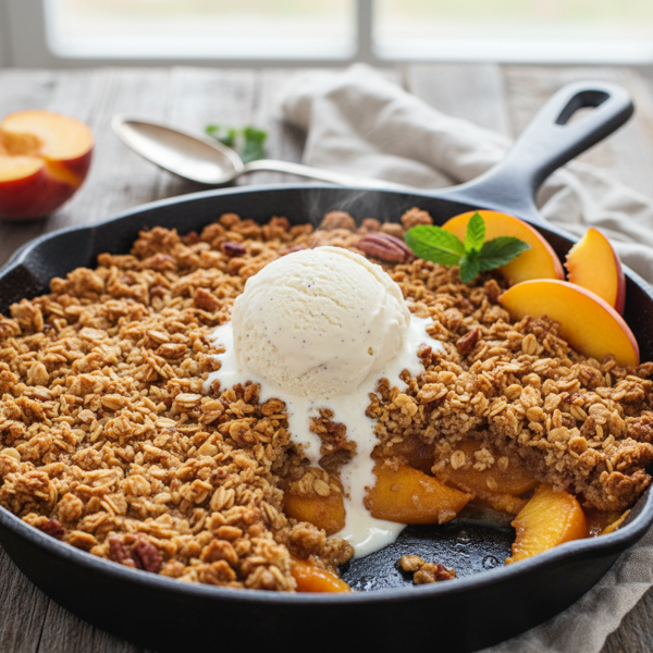 Decadent Peach Oat Crisp Delight recipe