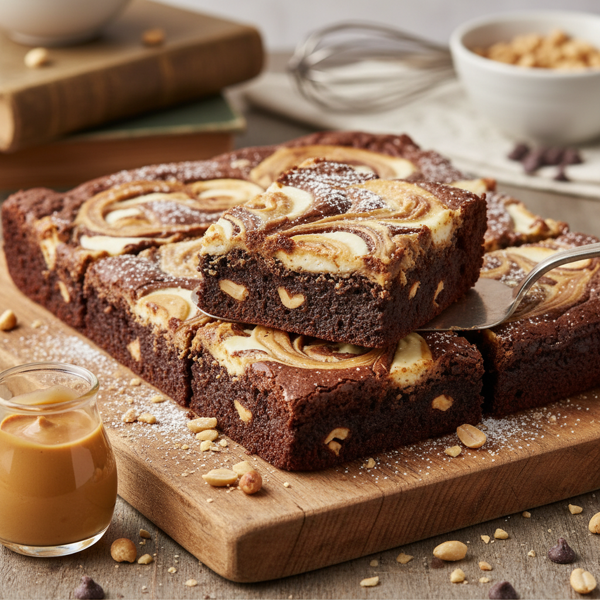Decadent Peanut-Cream Cheese Swirl Brownies recipe