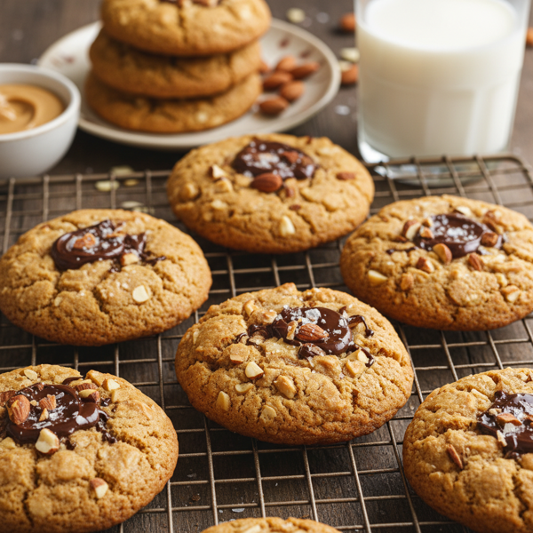 Decadent Peanut Butter Almond Cookies recipe
