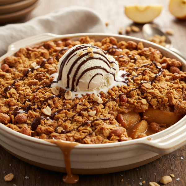 Decadent Peanut Butter Apple Crisp recipe