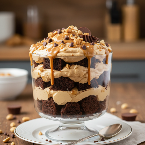 Decadent Peanut Butter Brownie Trifle recipe