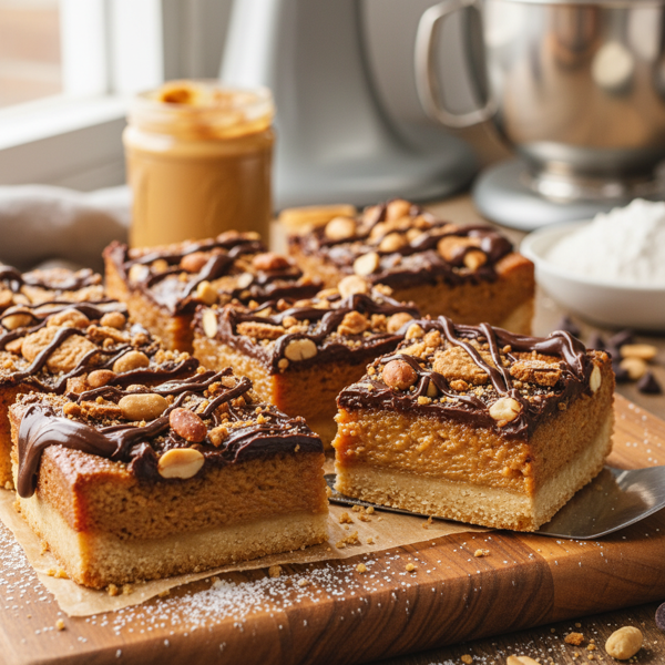 Decadent Peanut Butter Chess Bars recipe