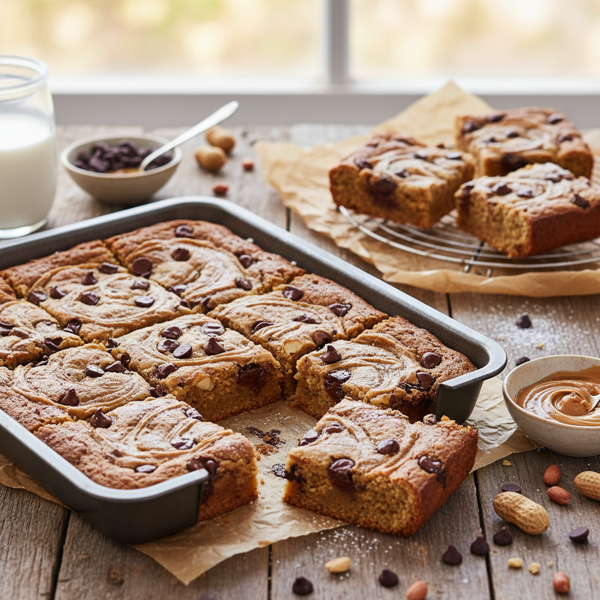 Decadent Peanut Butter Chocolate Chip Blondies recipe