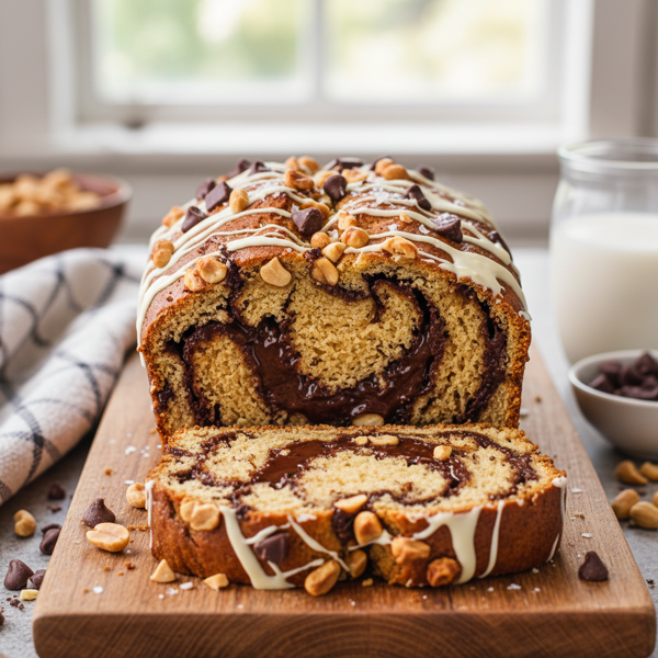 Decadent Peanut Butter Chocolate Delight Bread recipe