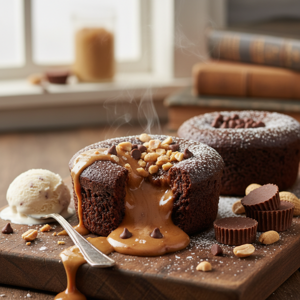 Decadent Peanut Butter Chocolate Lava Cake recipe