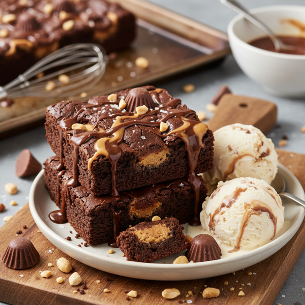 Decadent Peanut Butter Cup Brownies recipe