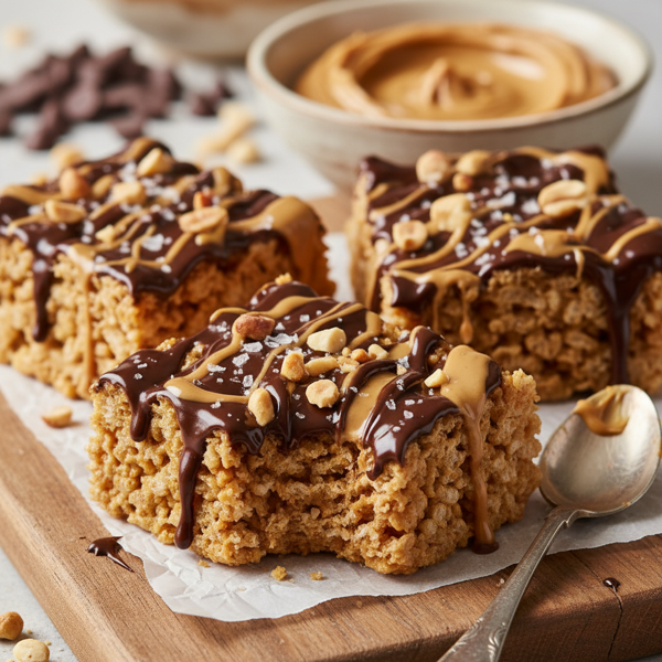 Decadent Peanut Butter Rice Crispy Bliss recipe