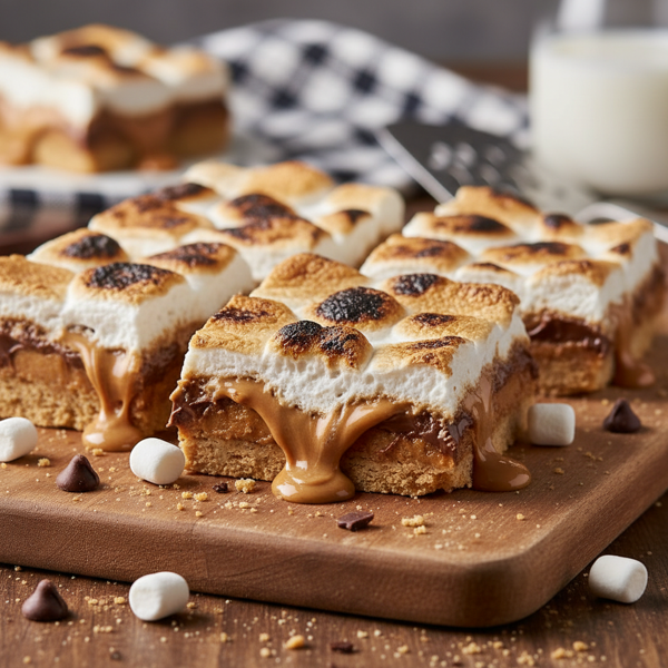 Decadent Peanut Butter S'mores Bars recipe