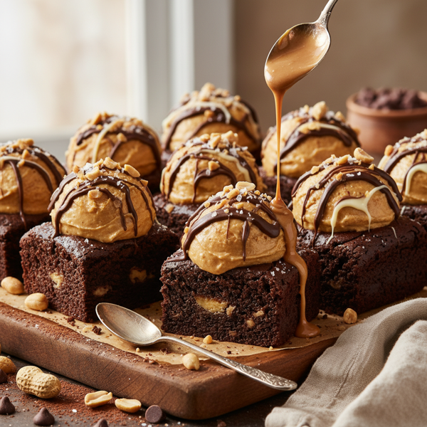 Decadent Peanut Butter Truffle Brownies recipe