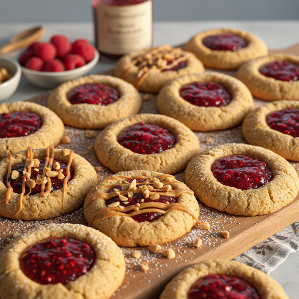 Decadent Peanut Butter & Jam Thumbprint Delights recipe