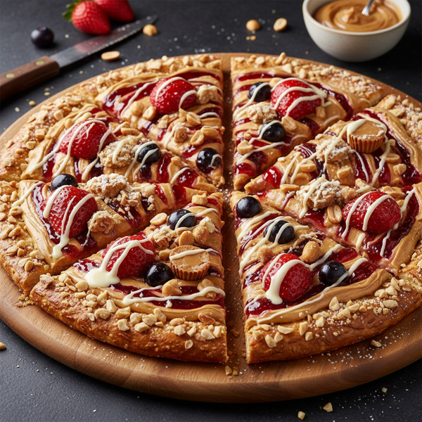 Decadent Peanut Butter & Jelly Delight Pizza recipe